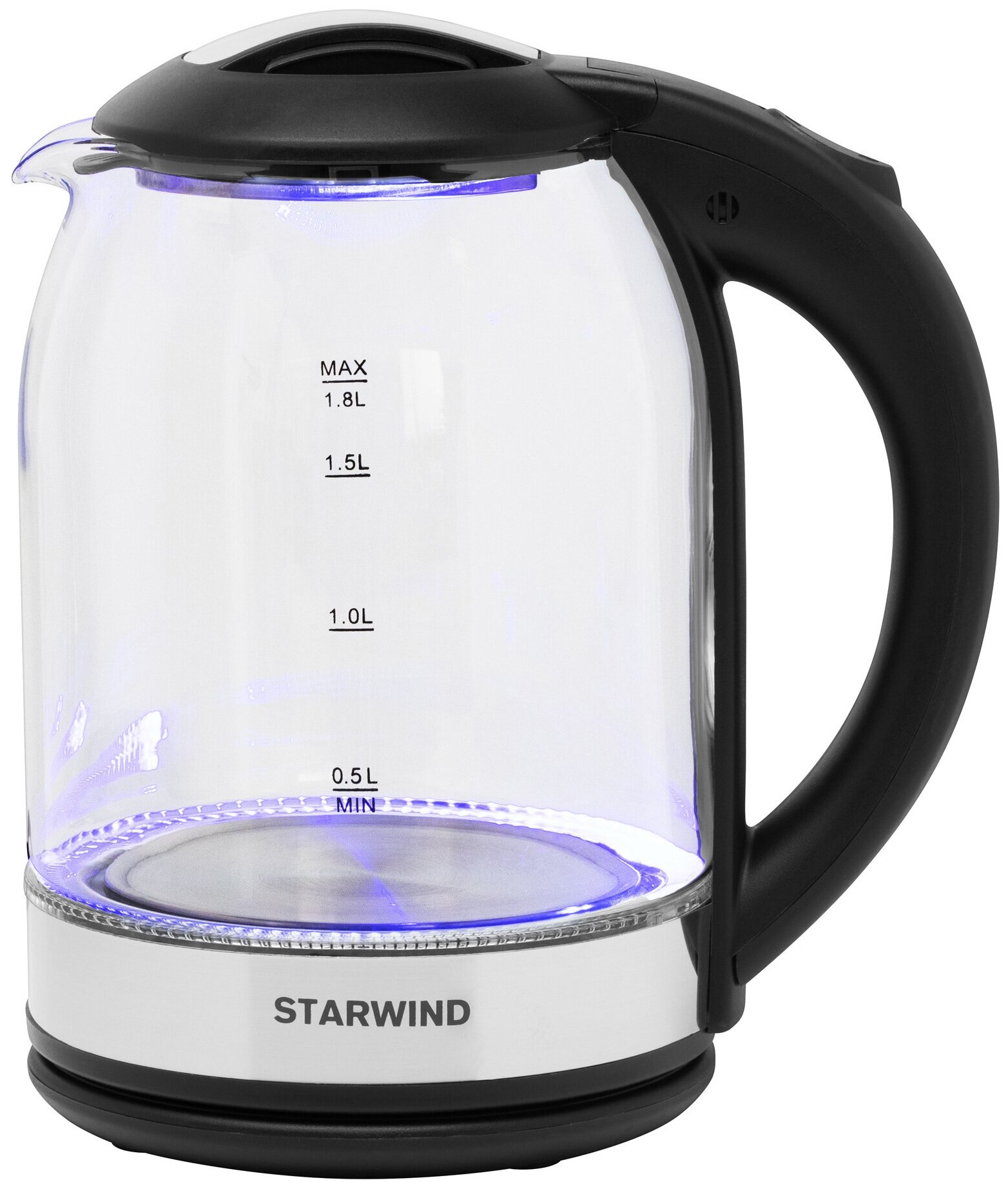 Чайник электрический StarWind , 1800Вт, черный и серебристый - фото №6