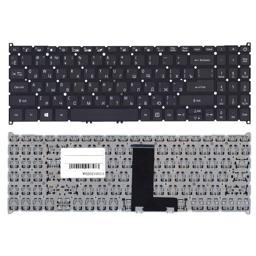 Клавиатура keyboard для ноутбука Acer Aspire A315-54G A315-55G A515-54G A315-23-R3LH A315-22 A315-22G Extensa 15 EX215-51 EX215-21 черная 1036₽