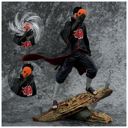 Аниме фигурка Наруто, Uchiha Obito/Учиха Обито, 3 сменных лица, 26см