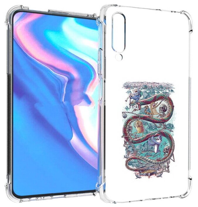 Чехол задняя-панель-накладка-бампер MyPads время приключений страшилка для Honor 9X Pro/Huawei Y9s/P Smart Pro 2019 противоударный