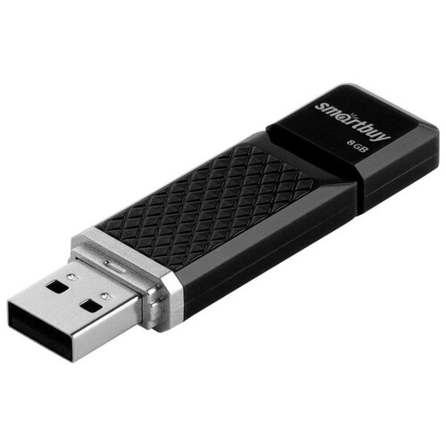 SMARTBUY Флеш-диск 8 gb, smartbuy quartz, usb 2.0, черный, sb8gbqz-k