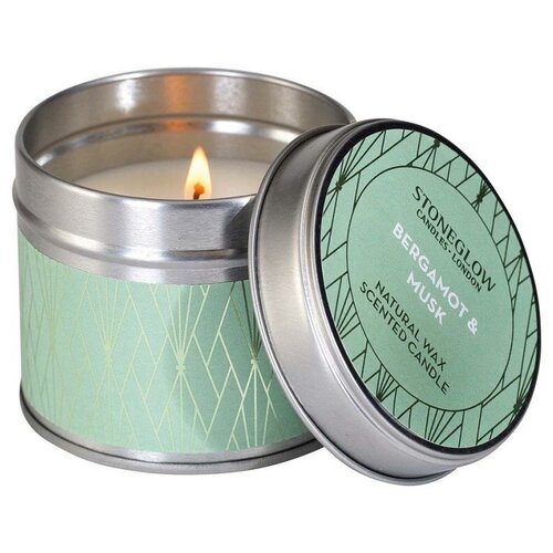 Свеча в жестяной коробочке (Бергамот и Мускус)