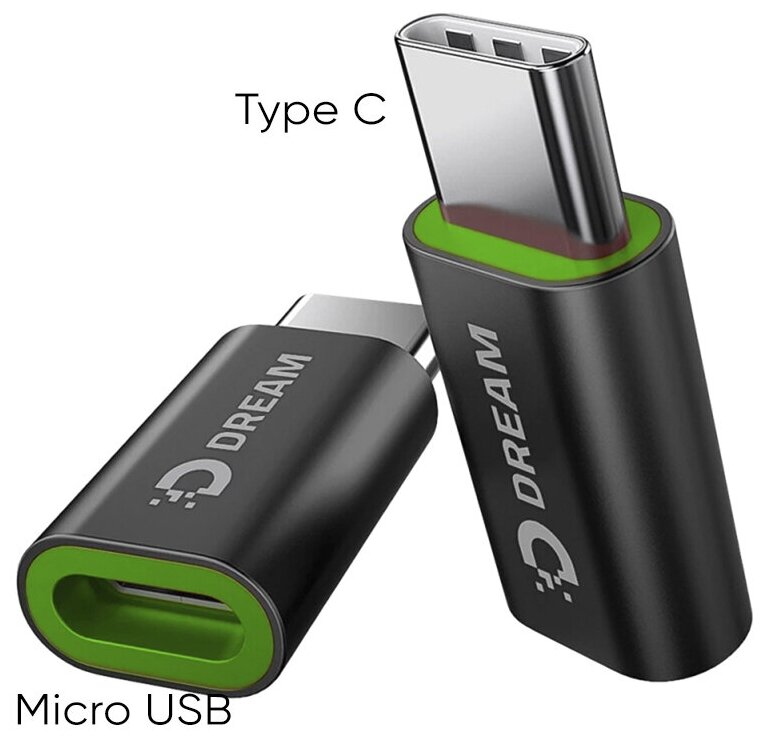 Адаптер переходник OTG Micro USB (f) - Type C (m) высокоскоростной