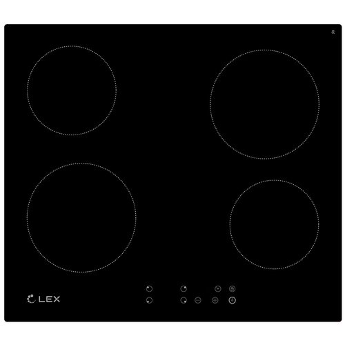 поверхность электрическая LEX EVH 640-0 BL 4 конфорки стеклокерамика 1818600₽