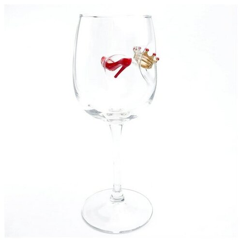 Бокал Бордо с короной и красным лабутеном