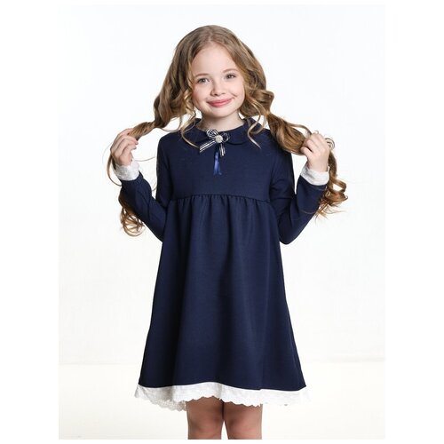 Платье для девочек Mini Maxi, модель 7783, цвет синий/жемчуг, размер 128