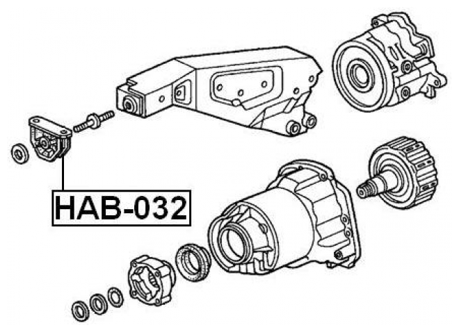 Опора дифференциала Febest HAB-032