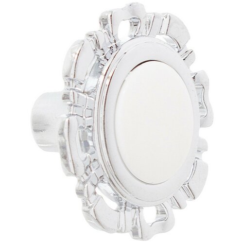 Ручка-кнопка FB-033 000 цвет хром глянцевый/белый