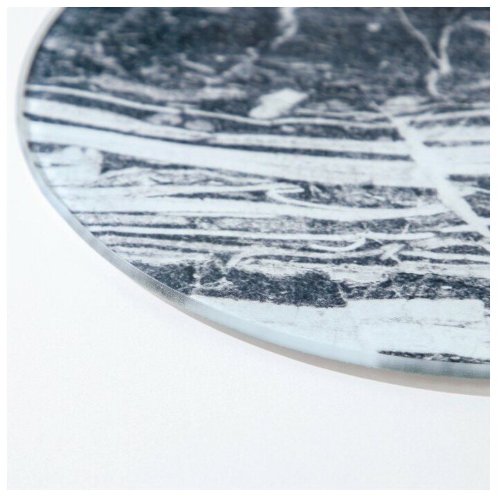Доска разделочная стеклянная Доляна «Малахит», d=20 см, цвет серый