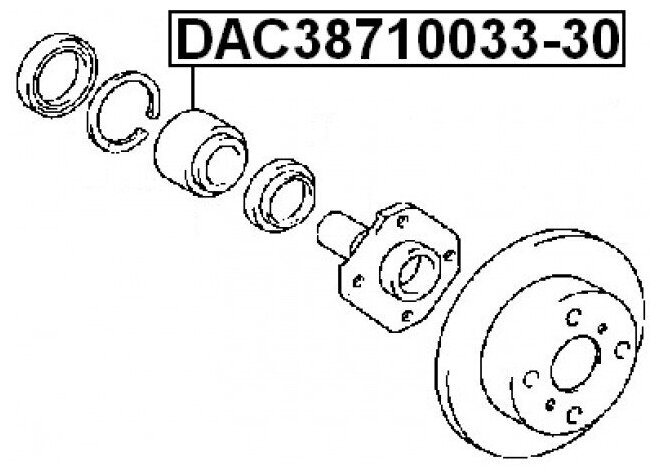 Подшипник ступичный передний 38X71X33X30, FEBEST DAC3871003330