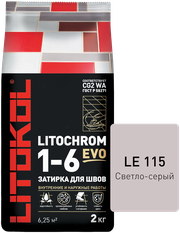 Цементная затирка Литокол LITOKOL LITOCHROM 1-6 EVO LE.115 Cветло-серый, 2 кг