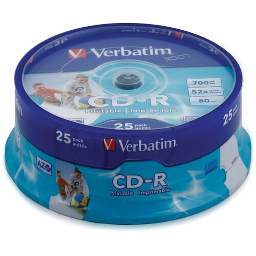 Диски CD-R VERBATIM 700 Mb 52x Cake Box (упаковка на шпиле), 1 шт диски cd r vs 700 mb 52x комплект 10 шт cake box vscdrcb1001 1 шт