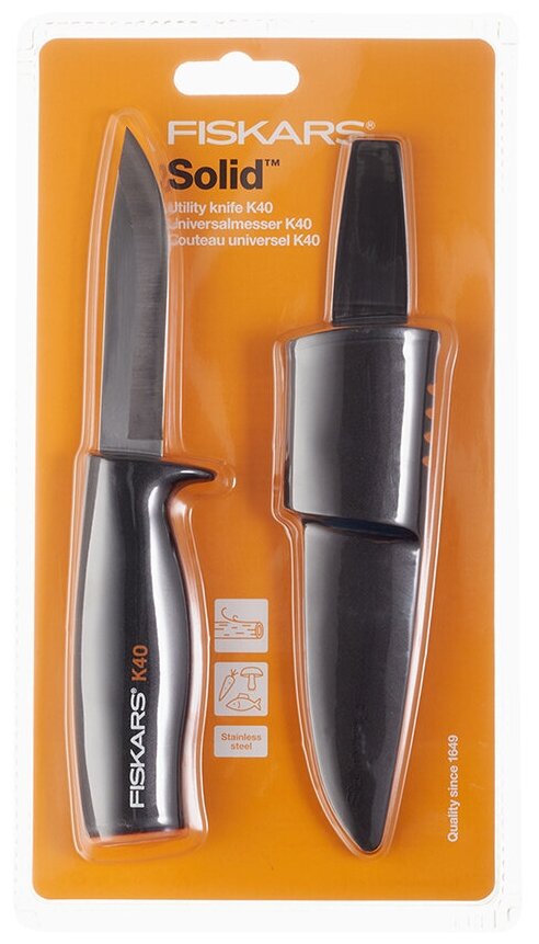 Нож универсальный Fiskars Solid K40 100мм, 1001622 - фотография № 5