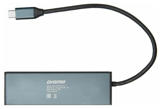 Стыковочная станция Digma HUB-2U3.0СCR-UC-G