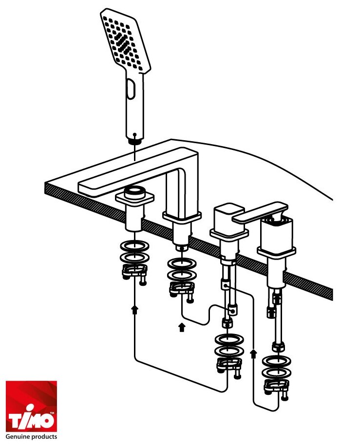 Смеситель для ванны с душем, врезной Timo Torne 4330/00Y хром