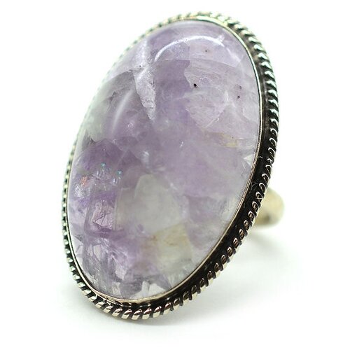 Кольцо Радуга Камня, флюорит, размер 18, зеленый, фиолетовый кольцо радуга камня пирит размер 18 фиолетовый зеленый
