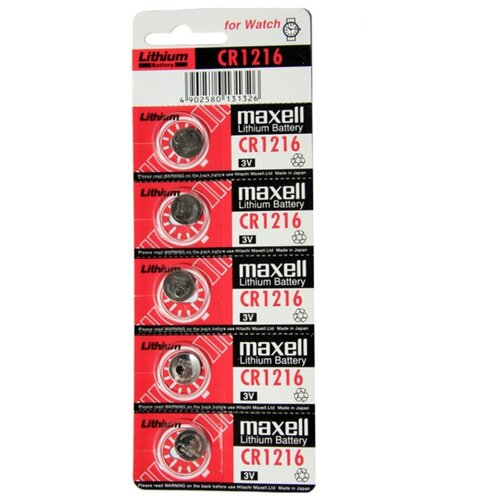 Батарейка Maxell CR1216 BL5 Lithium 3V батарейка renata cr1216 b1 2шт элемент питания рената cr1216 b1 2шт