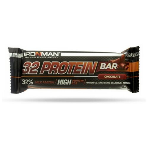фото Батончик "32 protein" . 50 г шоколад/тёмная глазурь ironman