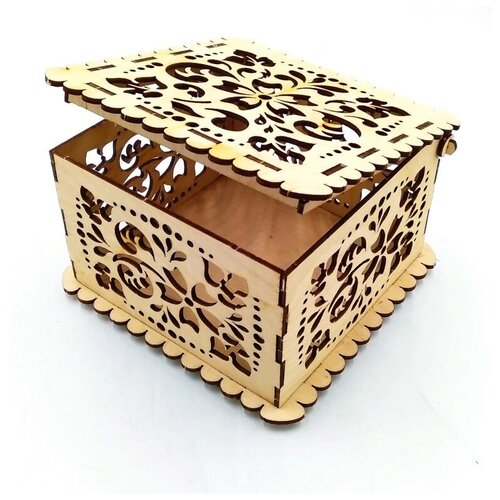 Классическая шкатулка для украшений квадратная резная 15х15х9см дерево, для колец на свадьбу часов денег, шкатулка детская, сувениры и подарки