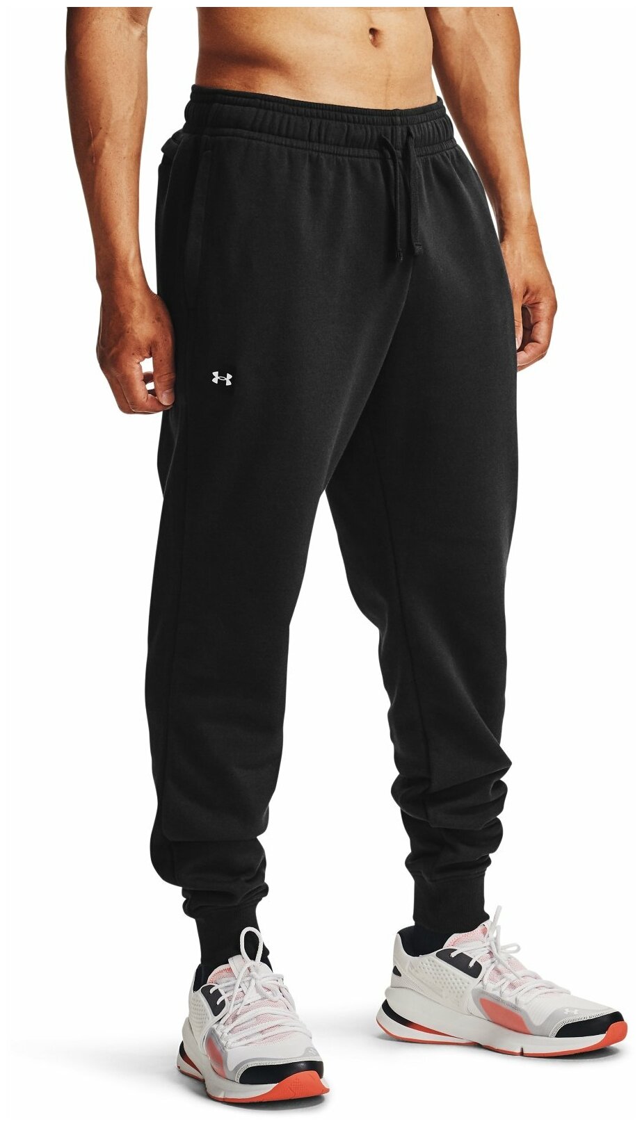 брюки Under Armour Rival Fleece Joggers, карманы, размер MDT, черный - фотография № 6