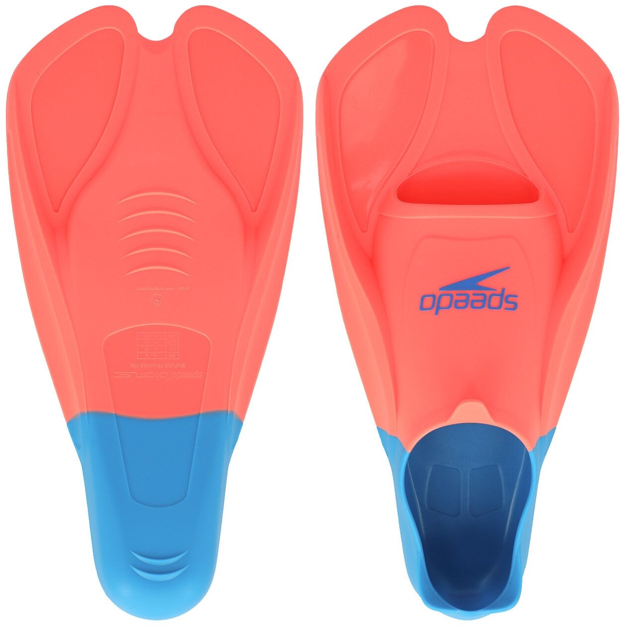 Speedo Ласты Speedo Trainning Fin 4-5 37-38, коралловый/голубой для тренировок в бассейне