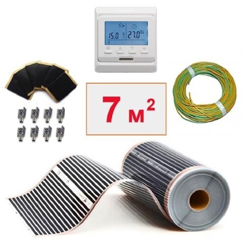 Инфракрасный пленочный теплый пол Теплософт 7 м 1540 Вт с электронным терморегулятором 9500₽