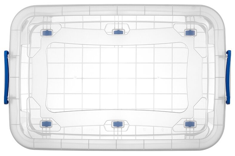 Контейнер 40 л 63х40,5х27 см ИП Бурова Н.В. Storage Box с синими ручками на колёсах - фотография № 3