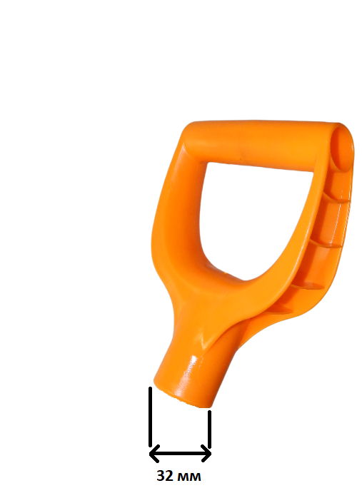 Ручка BlagPlast для черенка V-образная усиленная пластиковая, d32 мм, цвет оранжевый - фотография № 3