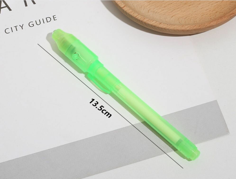 Ручка-шпион "Chenguang", УФ-фонарик, невидимые чернила, пластик, зелёная, 1 шт. — фото 1