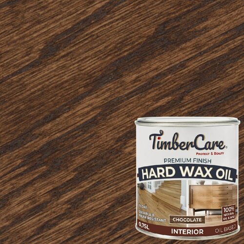 Изображение товара Масло защитное TimberCare Hard Wax Color Oil с твердым воском 350062 Шоколадный 0,75л
