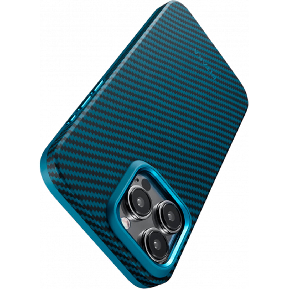 Усиленный чехол PITAKA MagEZ Pro 4 для iPhone 15 Pro MAX 6.7", черный/синий (Black/Blue Twill) 1500D — фото 1
