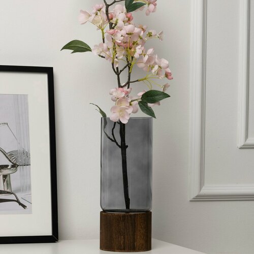 Ваза стеклянная «Пашкин Дом» для цветов и сухоцветов, 30*12 см, прозрачная