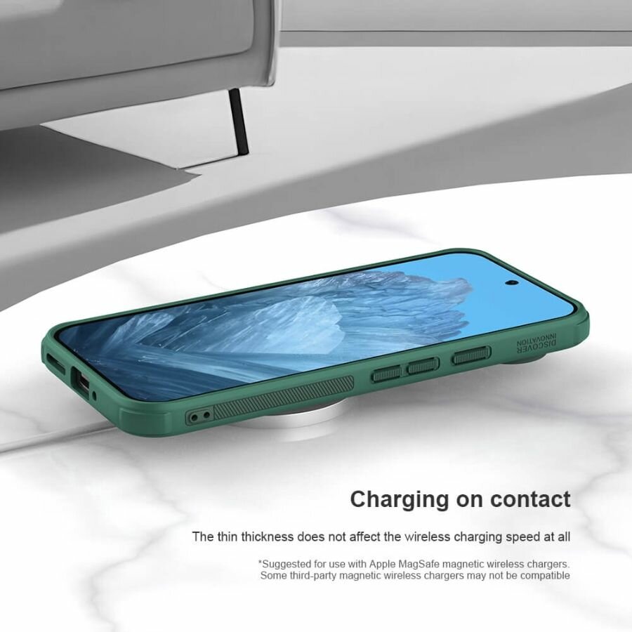 Чехол Nillkin Super Frosted Shield Pro Magnetic для Google Pixel 9 / Pixel 9 Pro зеленый — фото 1