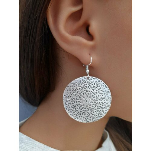 Серьги, серебристый