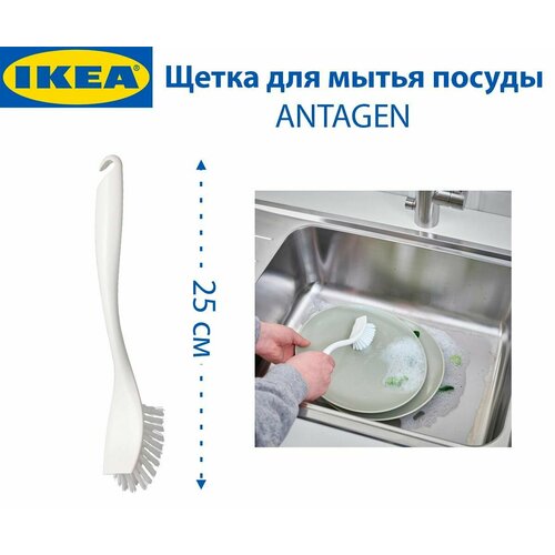 Щетка для мытья посуды IKEA ANTAGEN антаген из пластика 25 см цвет белый 1 шт 279₽