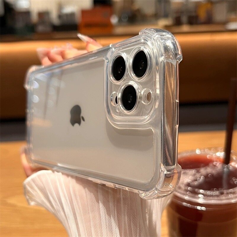 Противоударный прозрачный чехол с защитой камеры для Apple iPhone 16 Pro Max (Эпл Айфон 16 Про Max) — фото 1