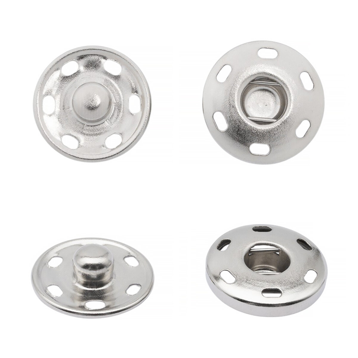 Кнопки для одежды пришивные 19 мм, Айрис, Г13975 (никель), 20 шт