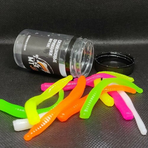 Силиконовая приманка для ловли форели, съедобный силикон для рыбалки MT-Jigs,10 шт, аттрактант сыр. Цвет микс разноцветный