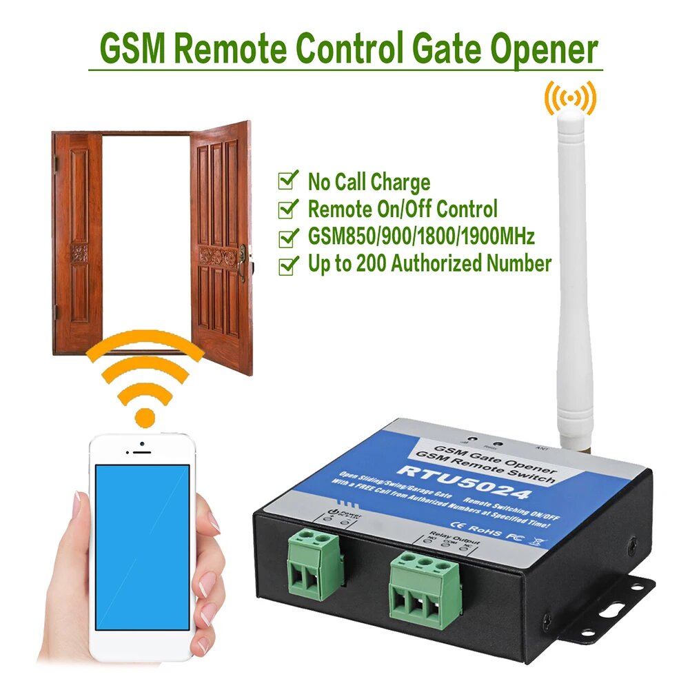 GSM реле открывания ворот ALLOYSEED RTU5024