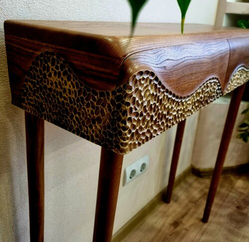 Изображение товара Тумба, консоль из массива дерева (карагач) "Арт коллекция", 120см, напольная, авторский дизайн