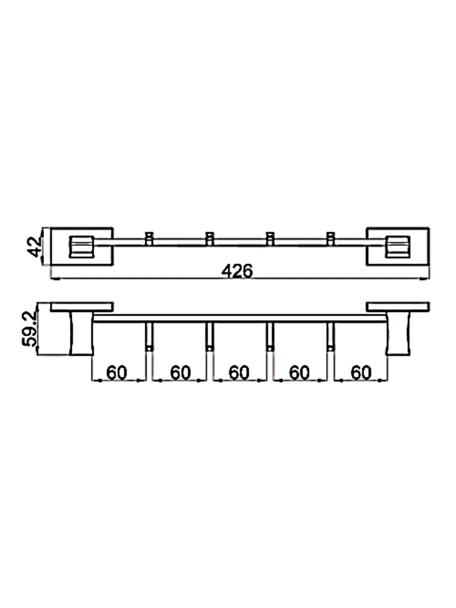 G0716-40 Вешалка с 4-мя крючками — фото 1