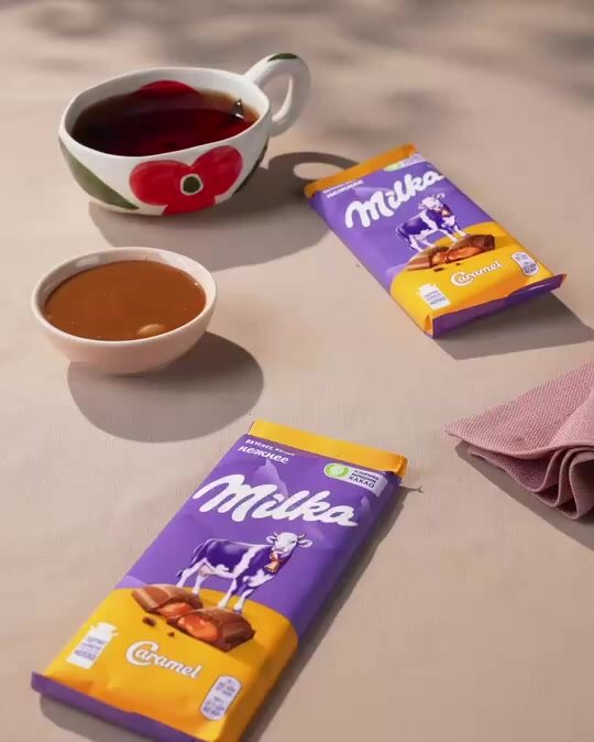 Шоколад молочный Milka "Карамель" с жидкой начинкой, 90 г, 1 шт. — фото 1