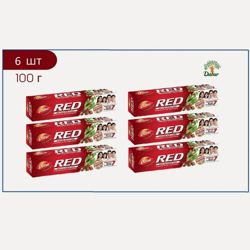 Изображение товара Dabur Red Зубная паста Ред аюрведическая красная Дабур 100 г - 6 шт