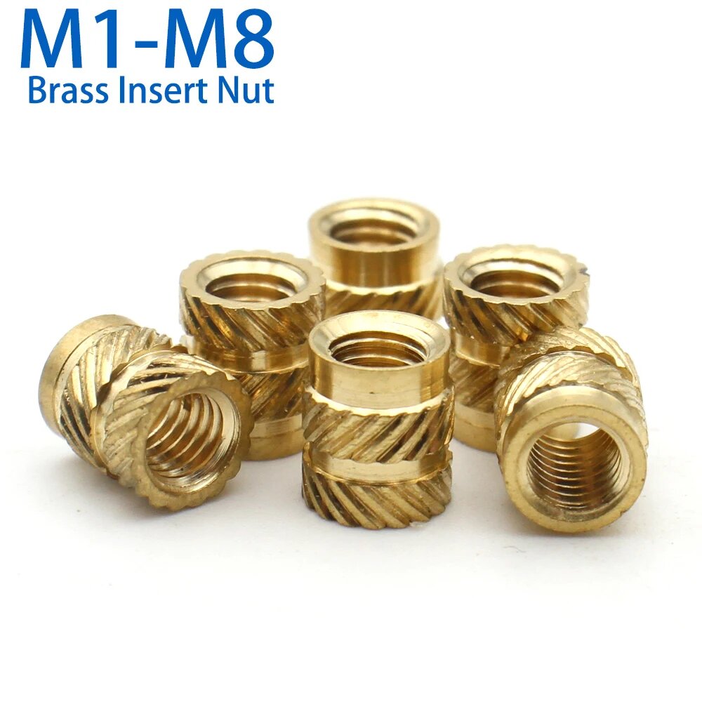 LIXIU Латунные накатные тепловые вставки гайки М1-М8 Length 9mm M2x3.5mm (50pcs)