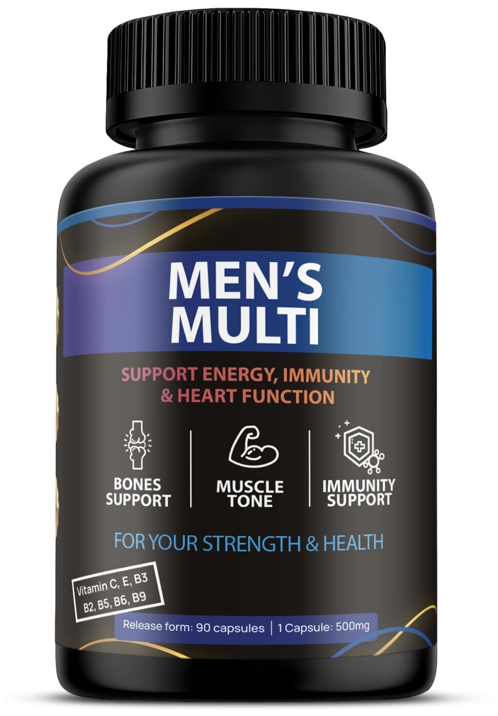 Витамины и витаминные комплексы для мужчин, Fit and Joy, спортивный комплекс для иммунитета, мышц, мультивитамины, магний, кальций, мужское здоровье с биотином