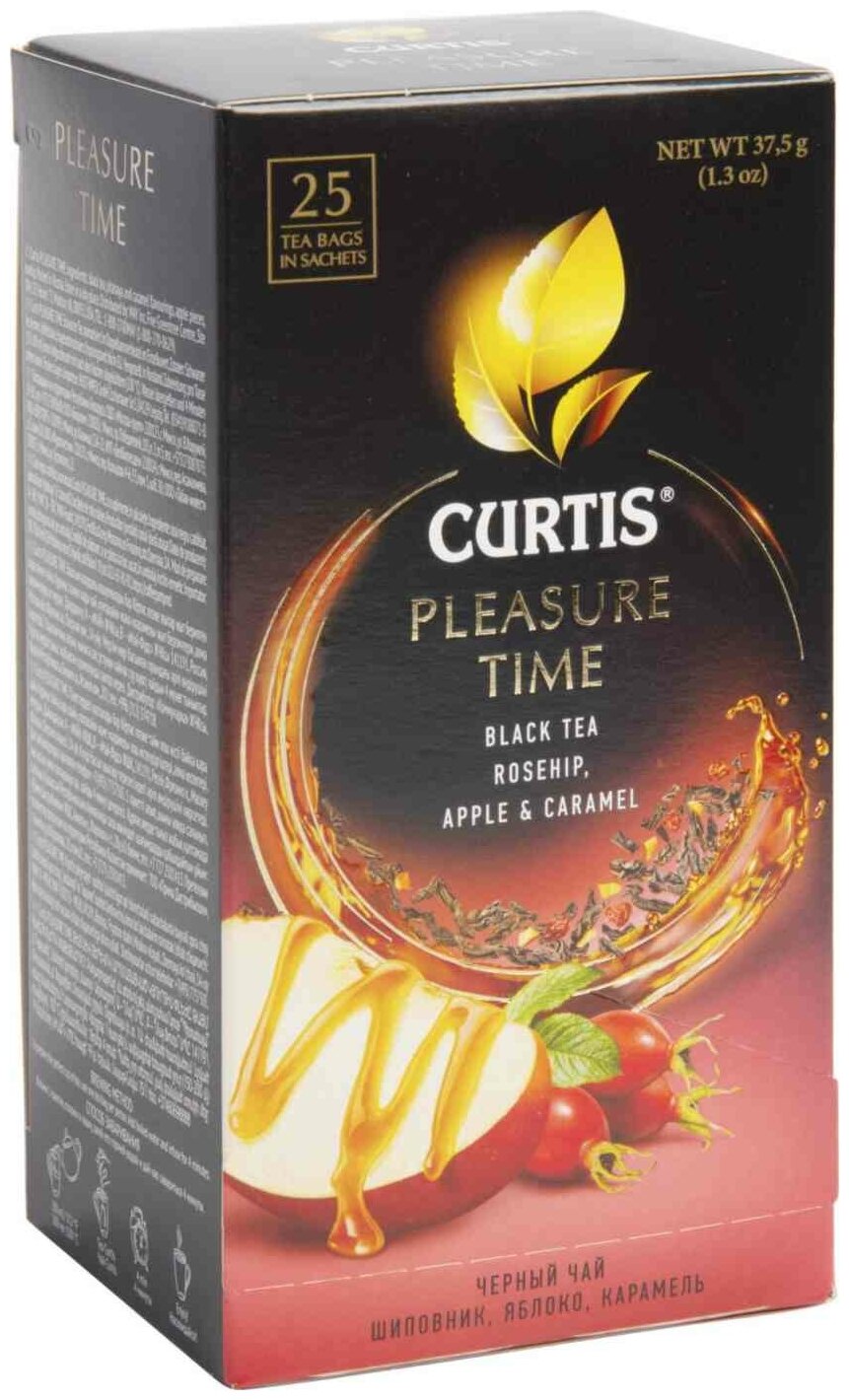Чай черный в пакетиках CURTIS "Pleasure Time" 25 пакетиков, c шиповником, яблоком и ароматом карамели, мелколистовой - фотография № 18