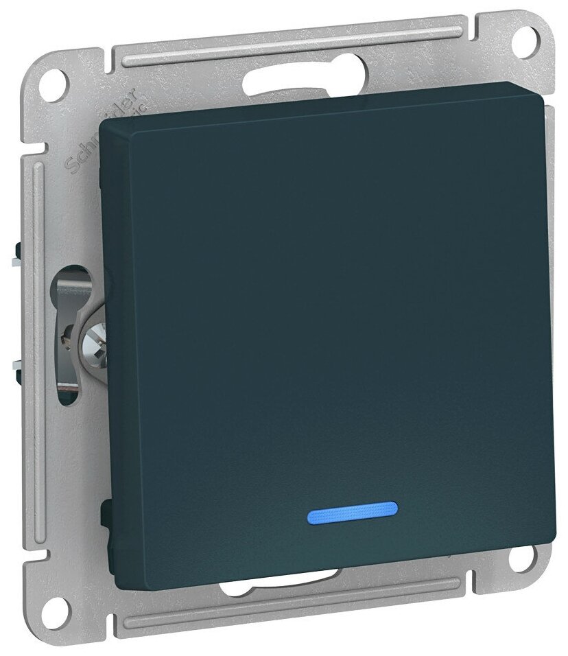 Выключатель 1 СП 10АХ с подсв. сх.1а механизм SE AtlasDesign изумруд