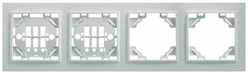 Рамка 4-местная горизонтальная STEKKER, PPFR00-9004-01, серия Эрна, белый 39057, 1 шт.