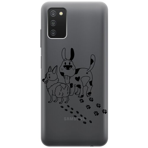 Силиконовый чехол с принтом Funny doggies для Samsung Galaxy A03s / Самсунг А03с силиконовый чехол с принтом rich scrooge для samsung galaxy a03s самсунг а03с