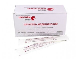 Unicorn Med Шпатель медицинский деревянный стерильный 100 шт.